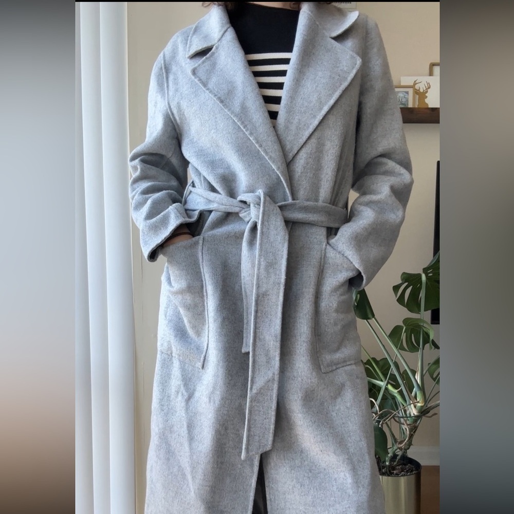Reiss Millie Wool Blend Longline Overcoat, Grey, Size 6 - Picture 5 of 16